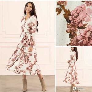Rachel Parcell Floral Wrap Midi Dress